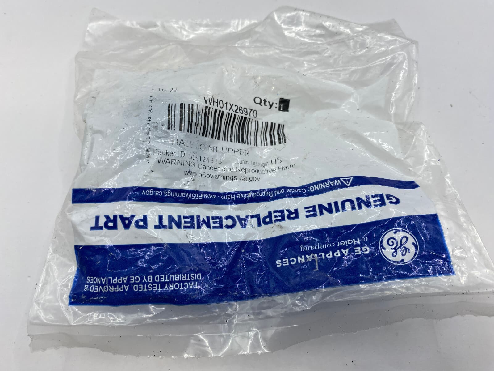 New Genuine GE Washer Suspension Rod Upper Ball Joint WH01X26970 — thumbnail 2