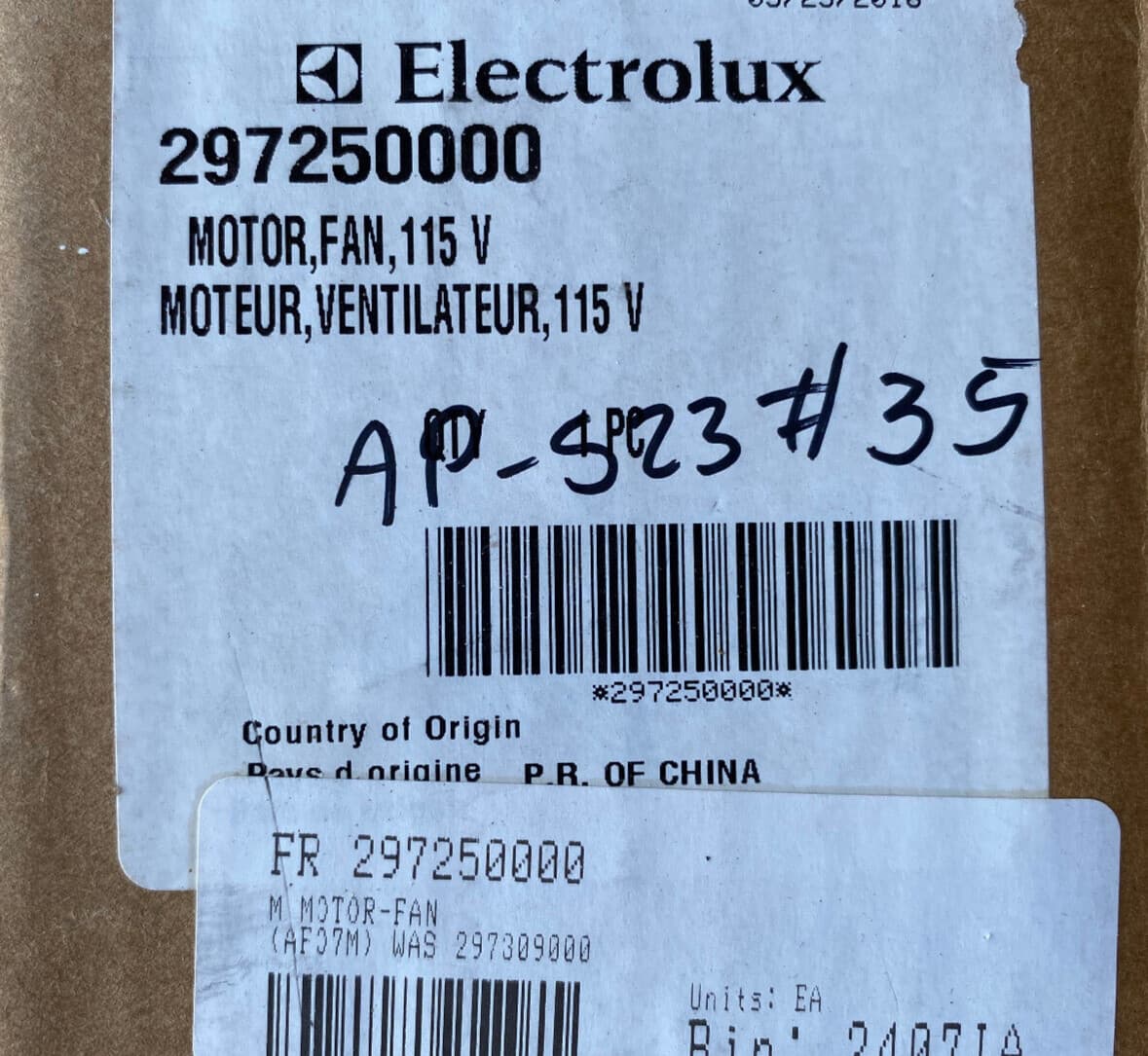 NEW Genuine Frigidaire Refrigerator Evaporator Fan Motor 297250000 — thumbnail 8