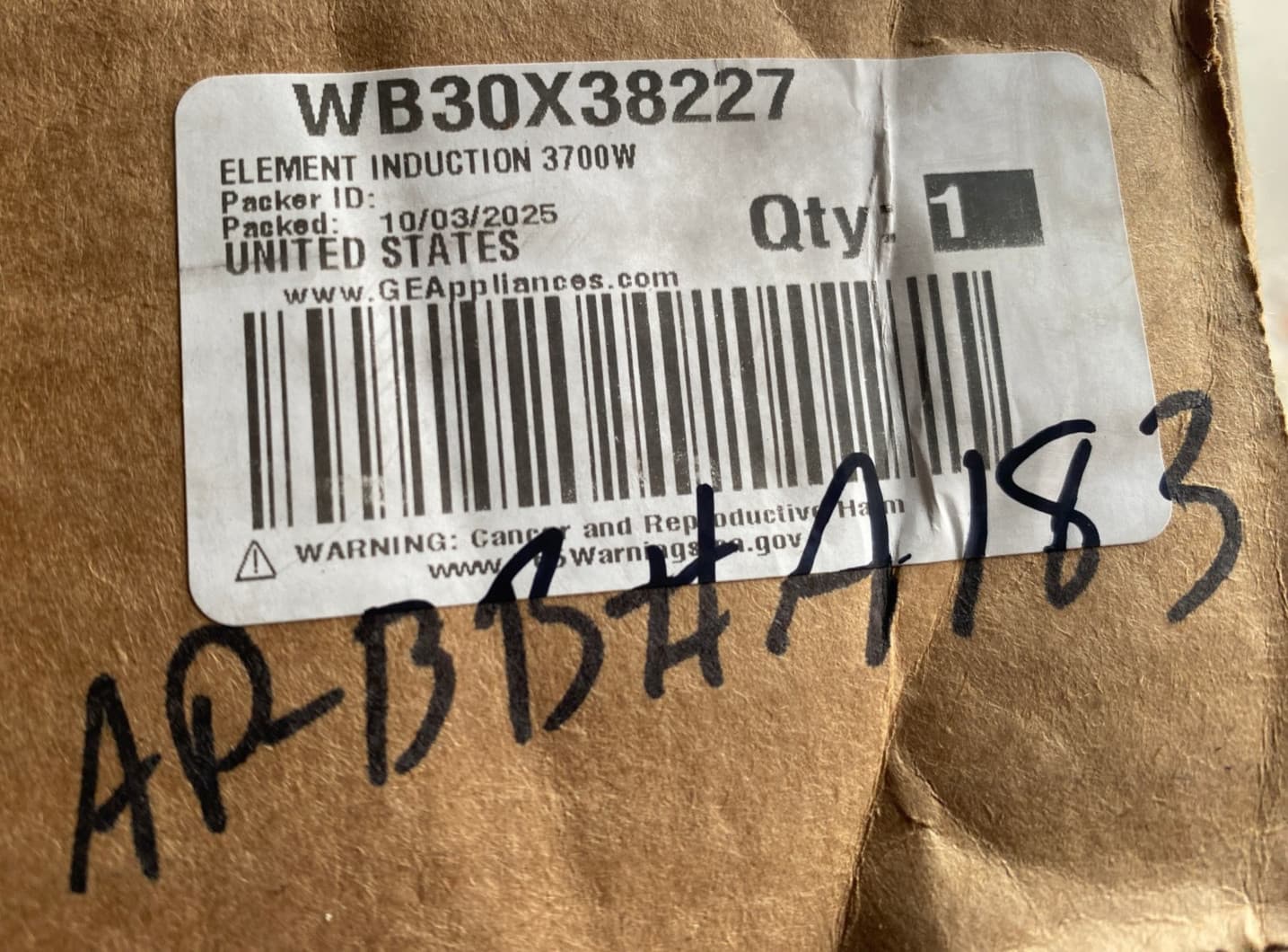 WB30X38227 OEM GE Induction Cooktop Element (3700W) New Genuine — thumbnail 2