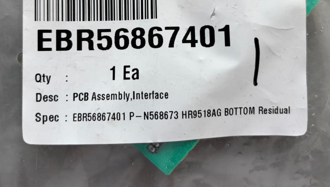 EBR56867401 OEM LG Cooktop Interface Circuit Board New Genuine — thumbnail 2