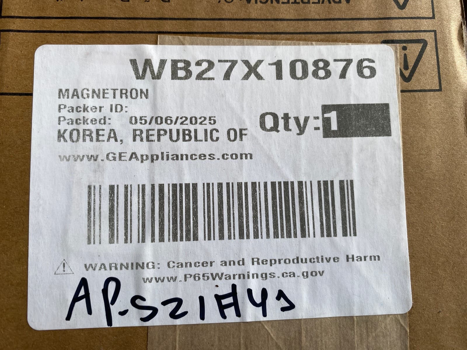 WB27X10876 GE OEM Microwave Magnetron New Genuine — thumbnail 7