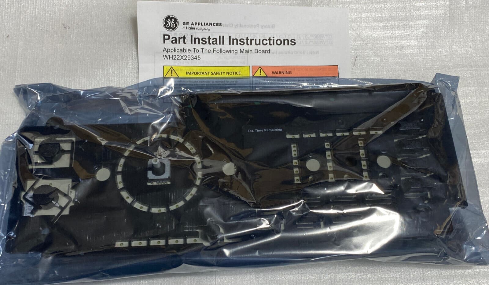 New Genuine OEM GE Washer User Interface Assembly 290D1525G104 WH22X29345 — thumbnail 2