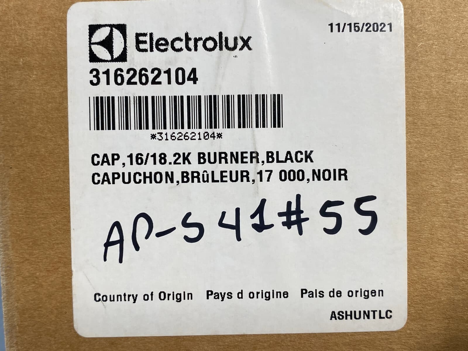 New Genuine OEM Frigidaire Range Surface Burner Cap Black 16/18.2k 316262104 — thumbnail 3