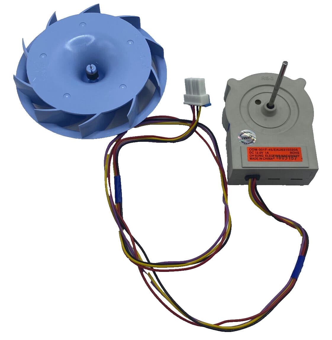 Genuine OEM LG Refrigerator Condenser Fan Motor and Blade EAU63103205