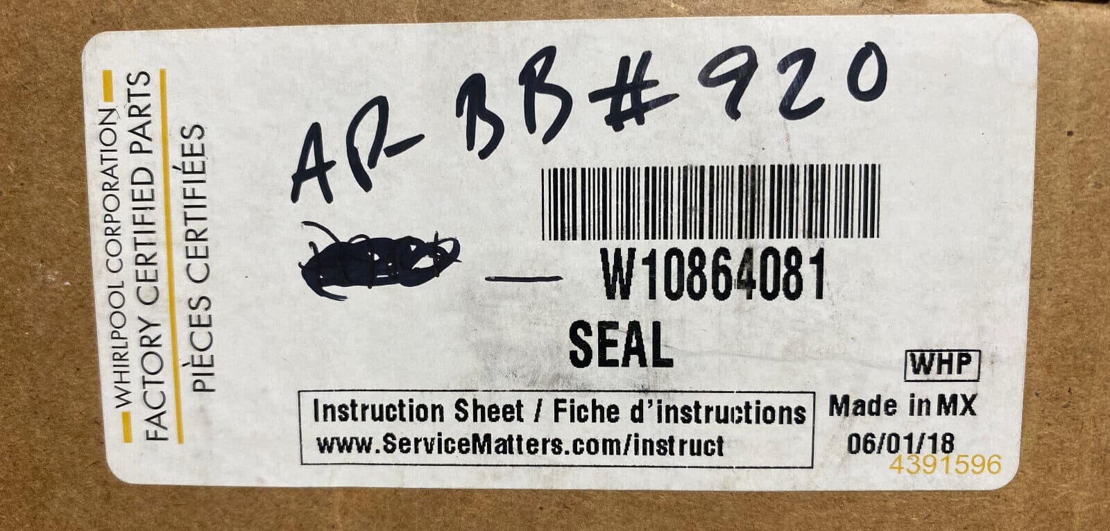 New Genuine OEM Whirlpool Dishwasher Cabinet Seal W10864081 — thumbnail 2