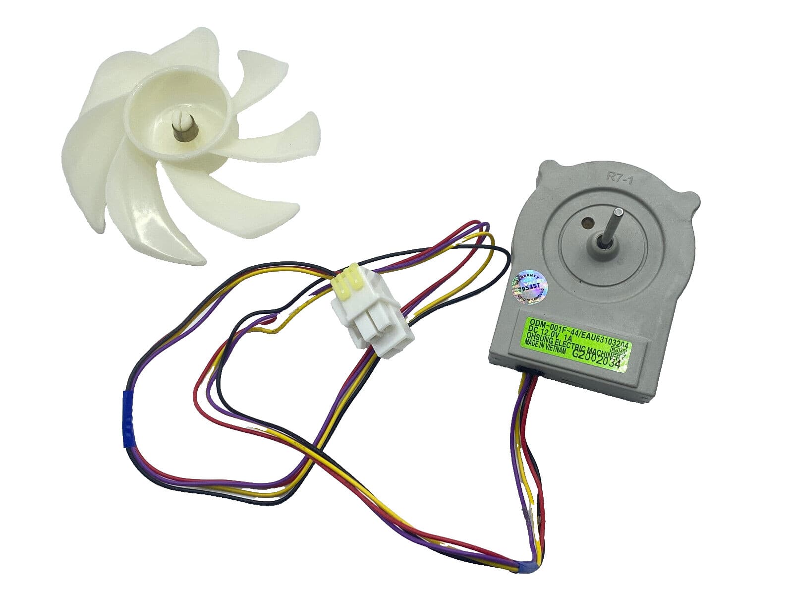 Genuine OEM LG Refrigerator Condenser Fan Motor and Blade EAU63103204
