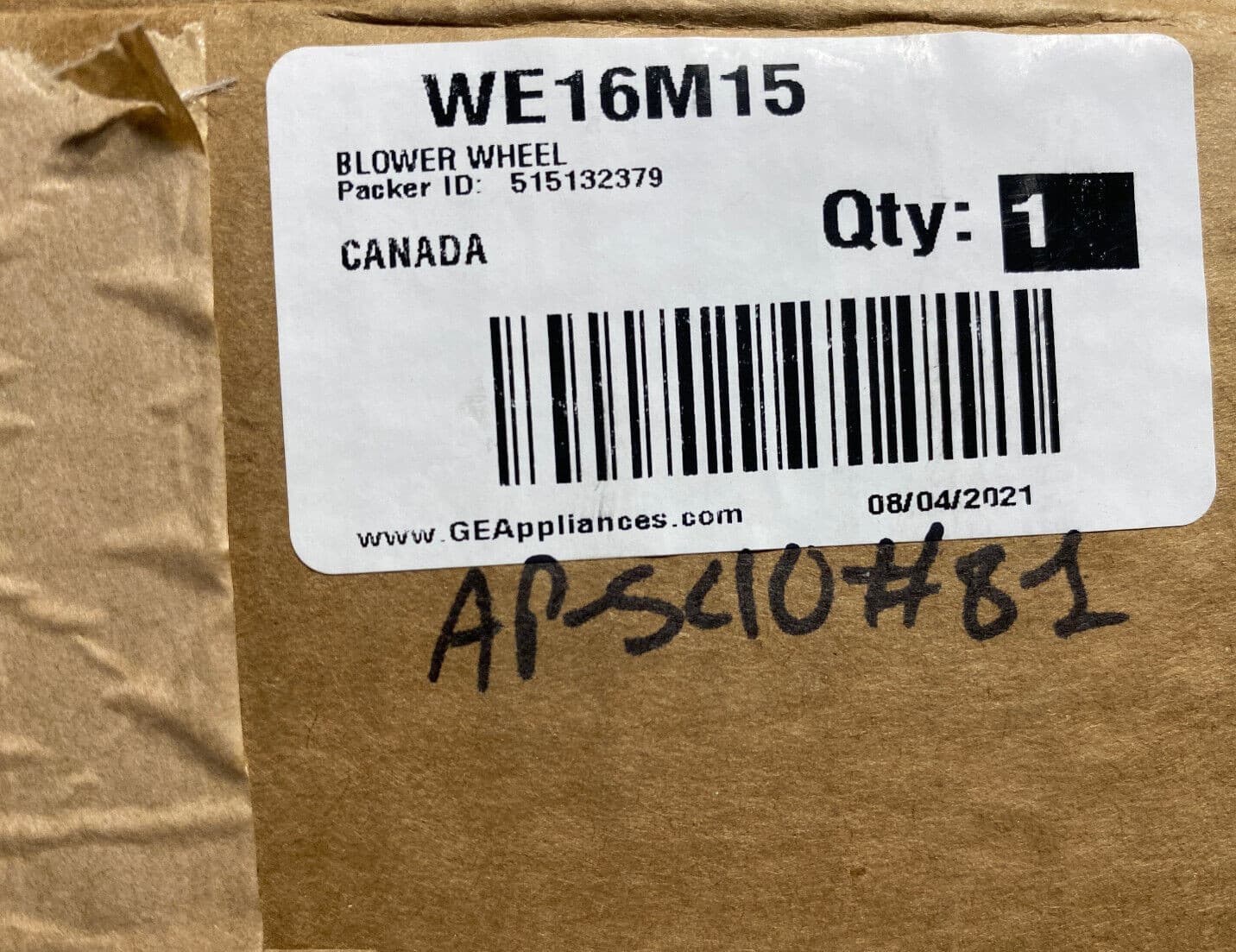 New Genuine OEM GE Dryer Blower Wheel WE16M15 — thumbnail 4