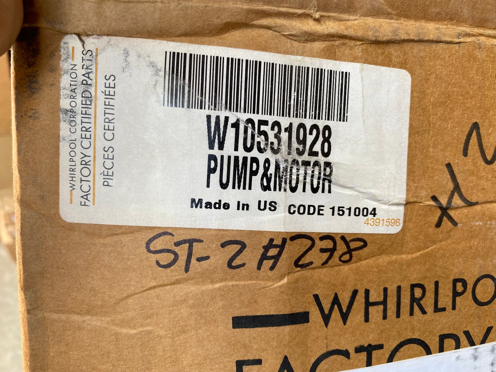 New Genuine OEM Whirlpool Dishwasher Pump and Motor Assembly W10531928 — thumbnail 6