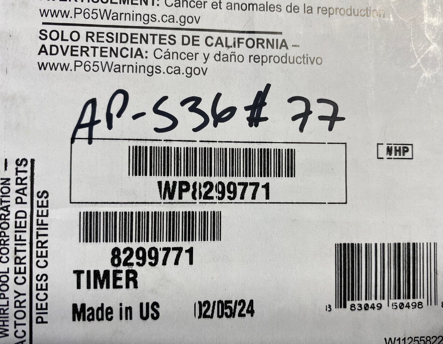 New Genuine OEM Whirlpool Dryer Timer 8299771 WP8299771 — thumbnail 4