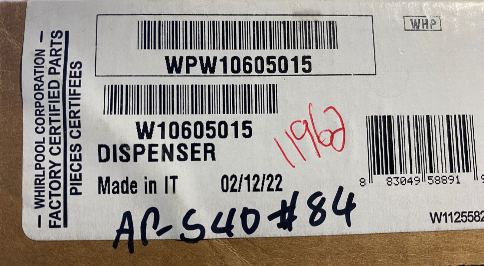 New Genuine OEM Whirlpool Dishwasher Detergent Dispenser WPW10605015 W10605015 — thumbnail 4