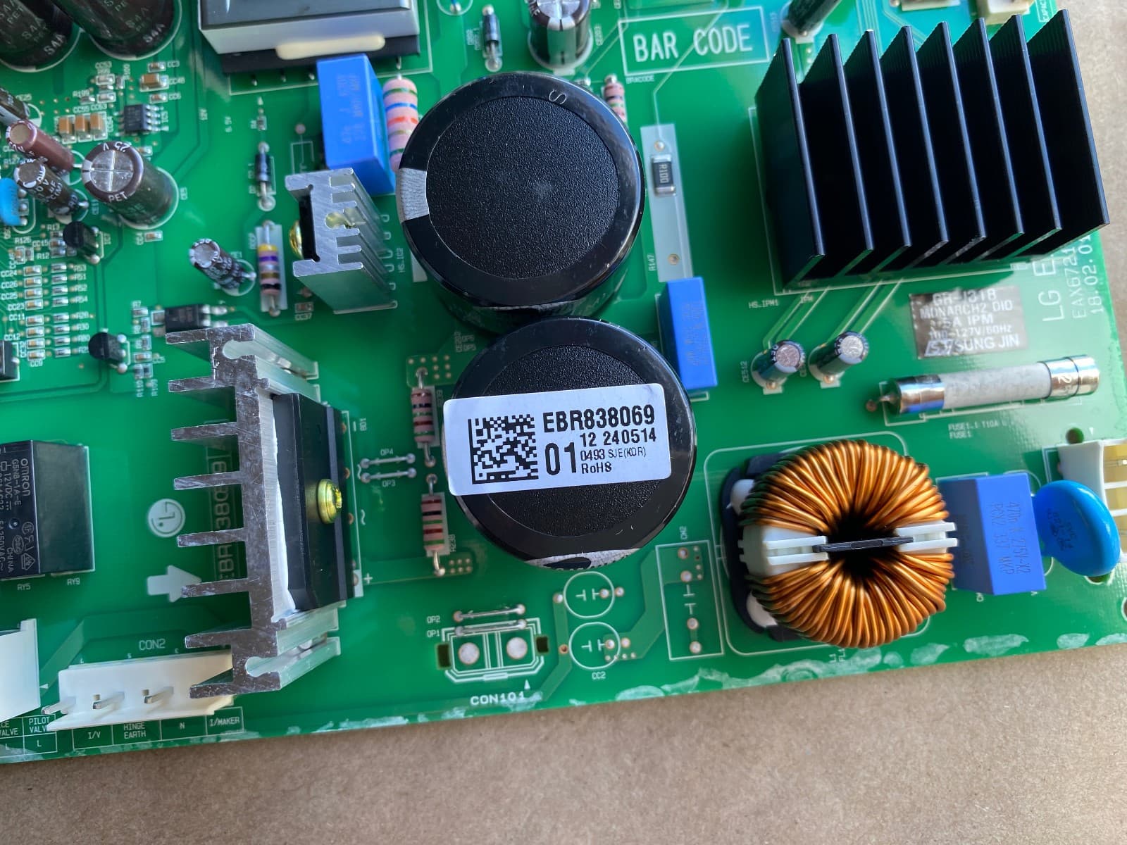 New Genuine OEM LG Refrigerator Main Control Board LFXS30766D/01 EBR83806901 — thumbnail 2