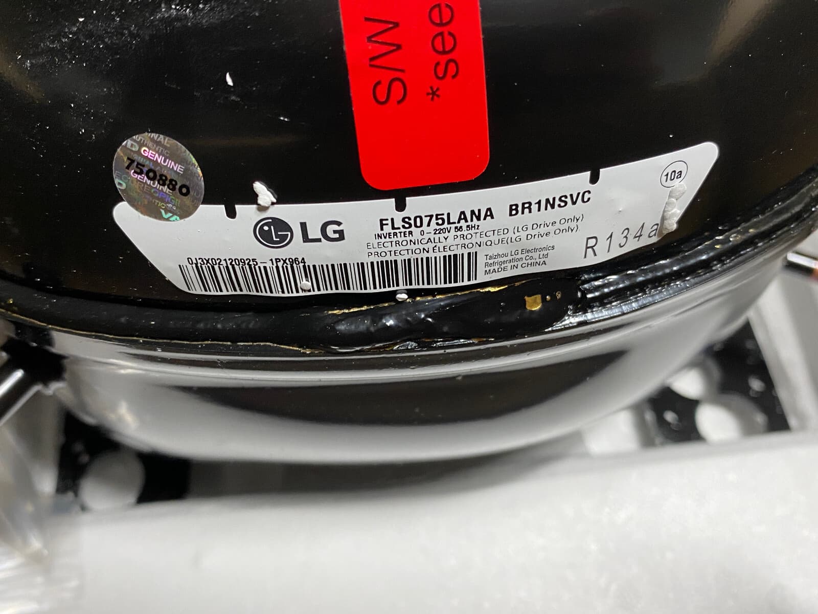 New Genuine OEM LG Kenmore Refrigerator Compressor FLS075LANA TCA38151706 — thumbnail 3