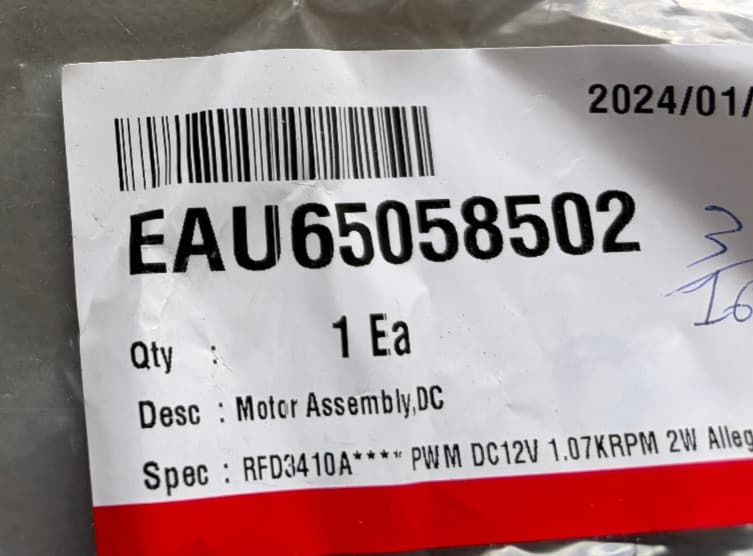 EAU65058502  OEM LG Refrigerator Condenser Fan Motor  New Genuine — thumbnail 4