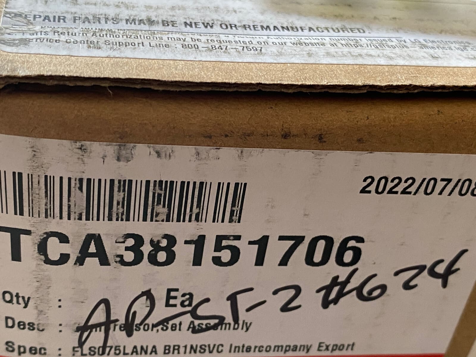 New Genuine OEM LG Kenmore Refrigerator Compressor FLS075LANA TCA38151706 — thumbnail 11