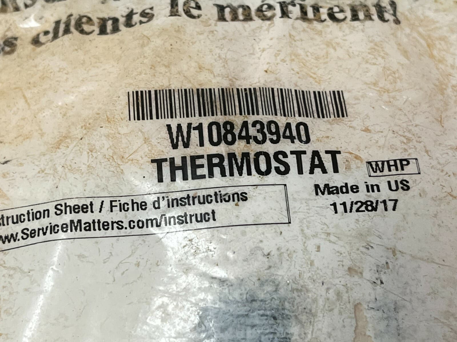 New Genuine OEM Whirlpool  Dryer Safety Thermostat W10843940 — thumbnail 2
