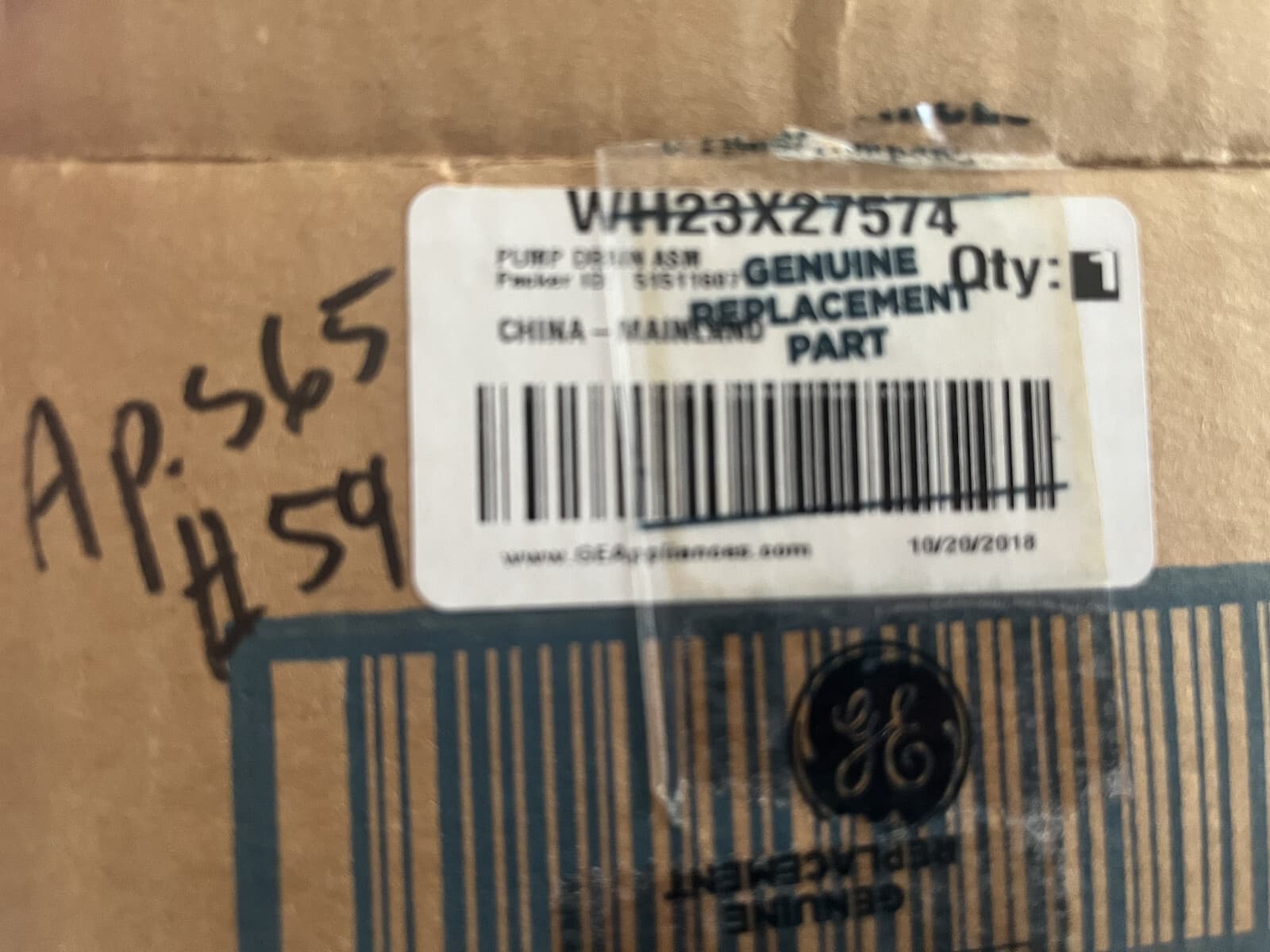 New Genuine OEM GE Washer Drain Pump WH23X27574 — thumbnail 4