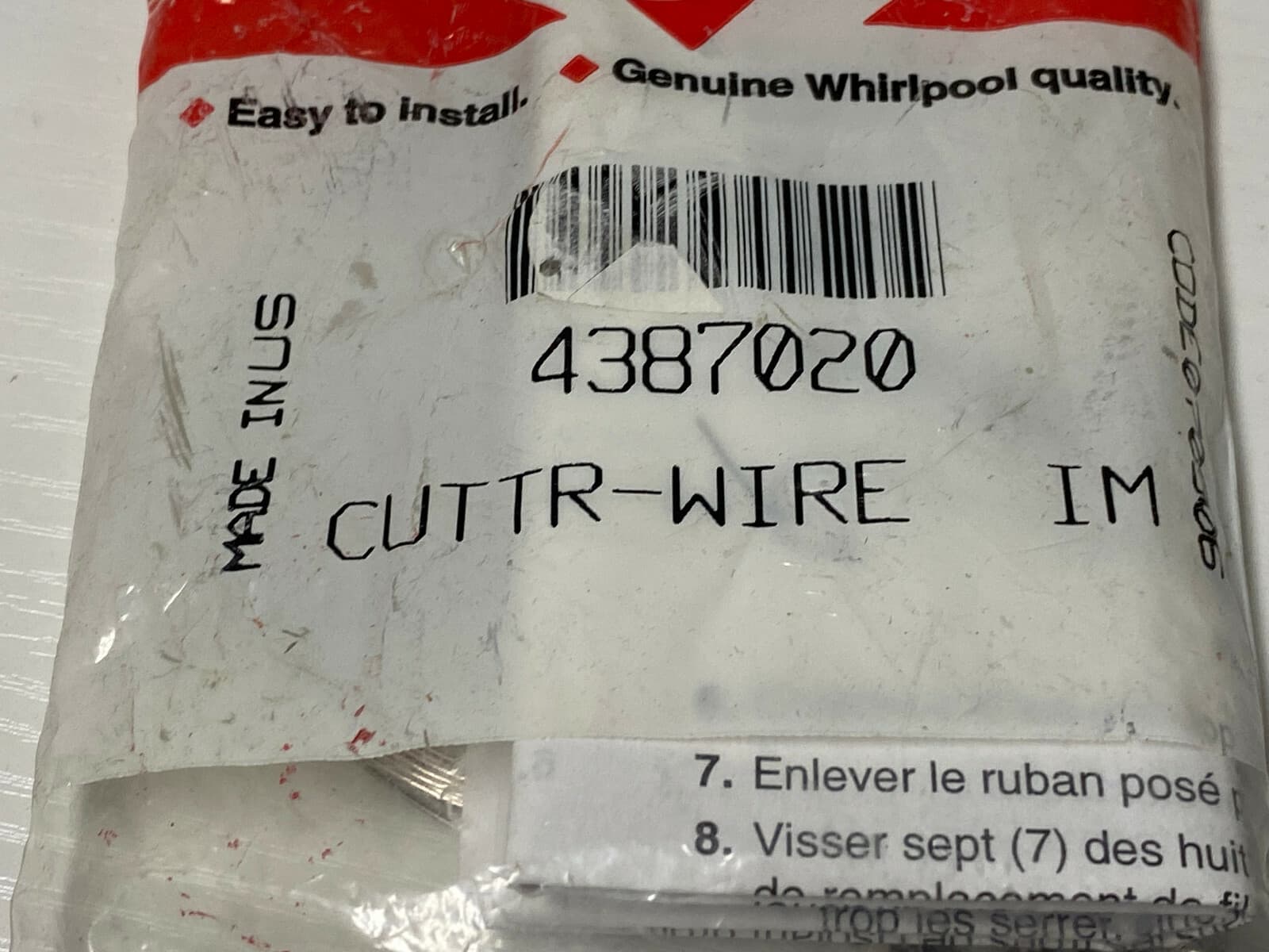 New Genuine Whirlpool Refrigerator Ice Maker Cutter Grid Wire Kit 4387020 — thumbnail 3