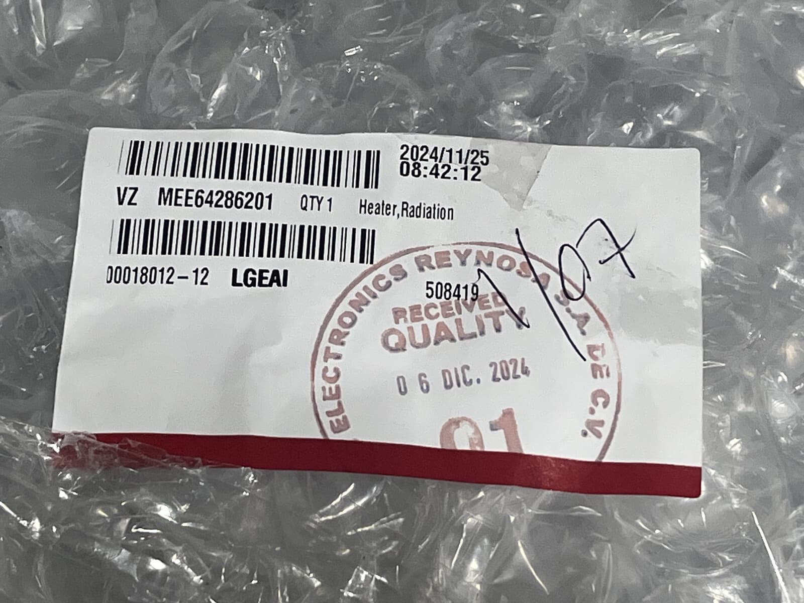 Genuine OEM LG Electric Range Radiant Surface Element LDE3035SB MEE64286201 — thumbnail 3