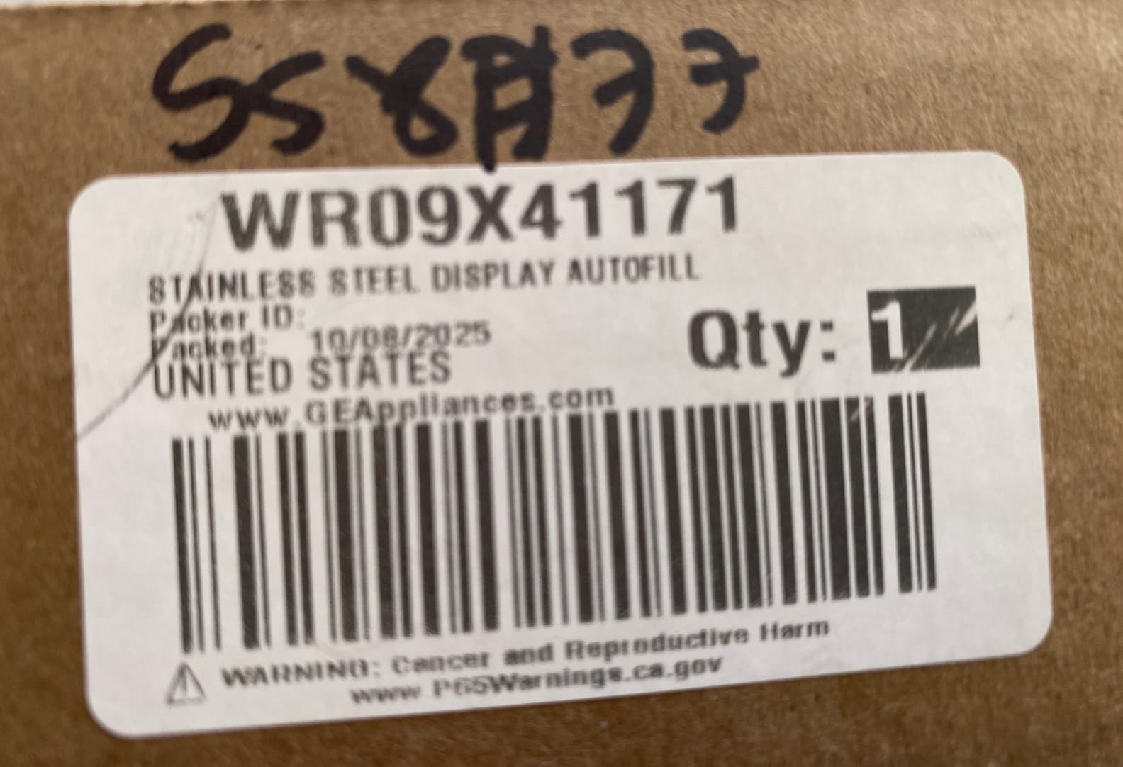 WR09X41171 OEM GE Refrigerator Autofill Display Board (Stainless) New Genuine — thumbnail 3