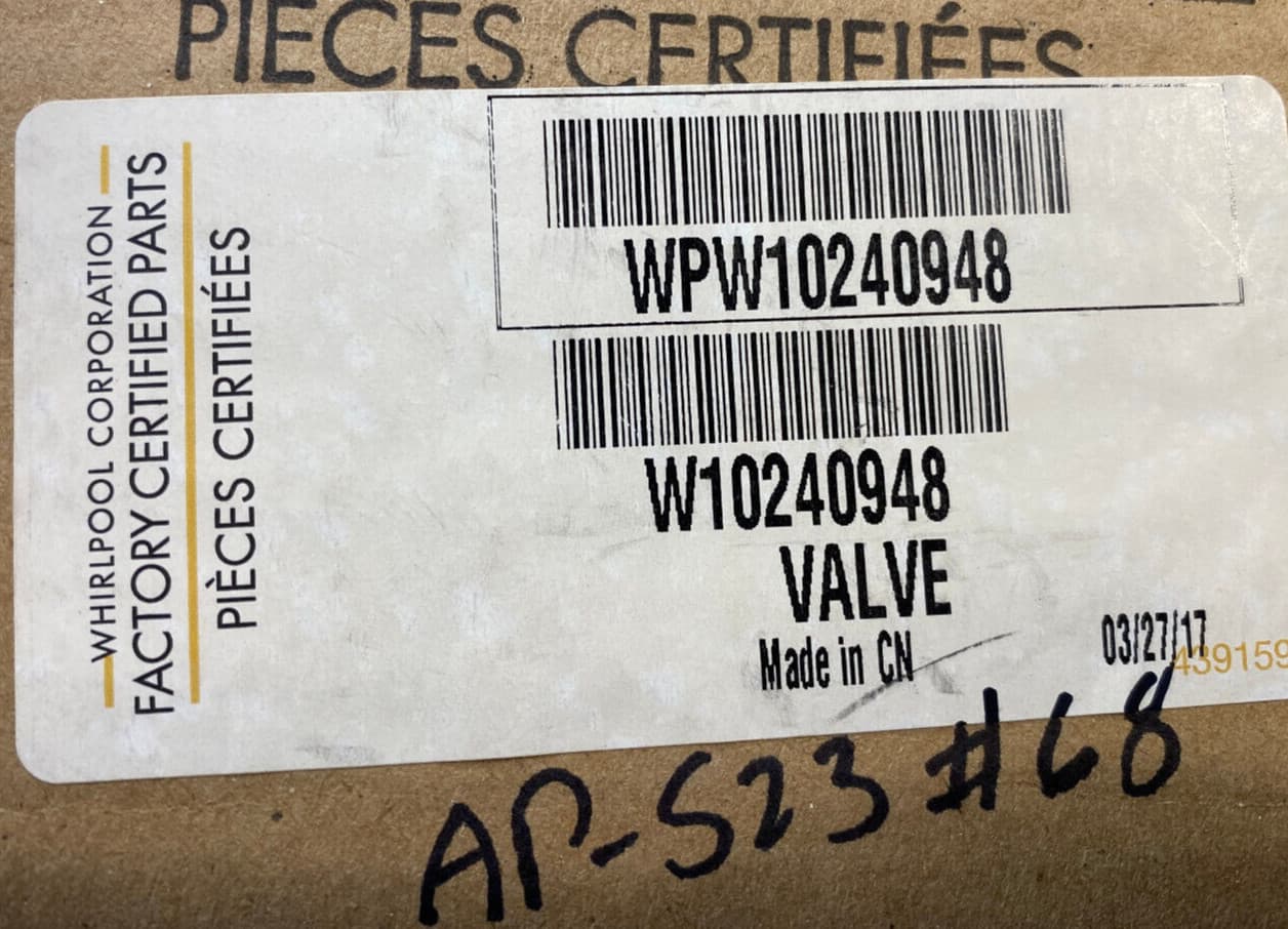 New Genuine OEM Whirlpool Washer Hot Water Inlet Valve W10240948 — thumbnail 3