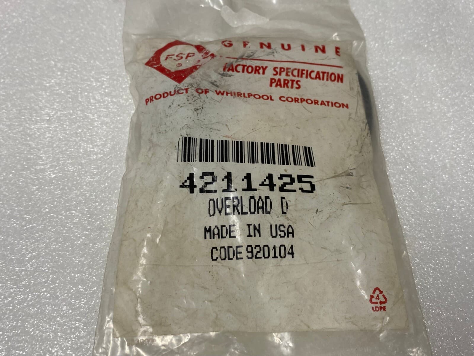 Genuine OEM Whirlpool Overload 4211425 — thumbnail 3