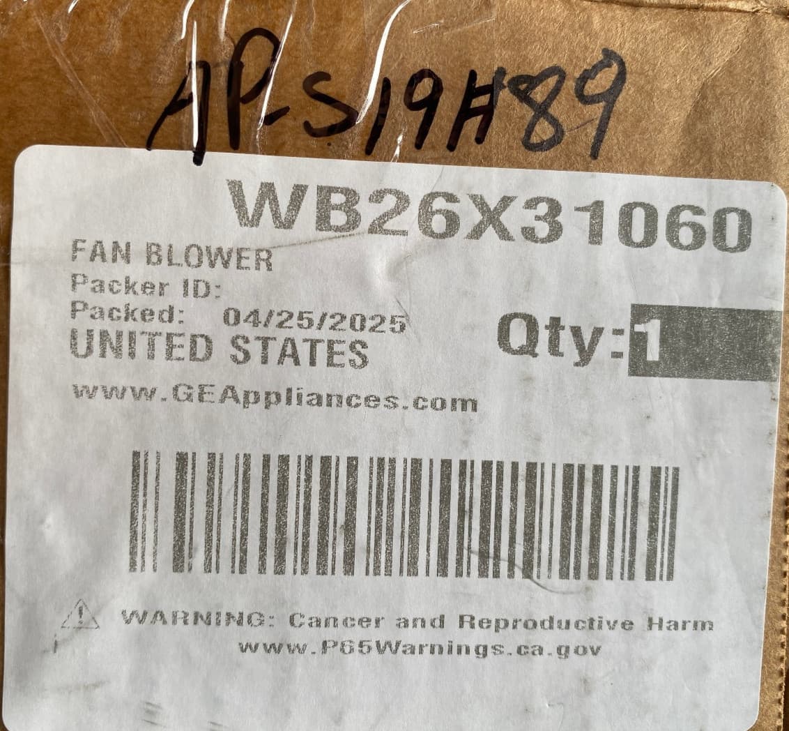 WB26X31060 OEM GE Wall Oven Cooling Fan New Genuine — thumbnail 5