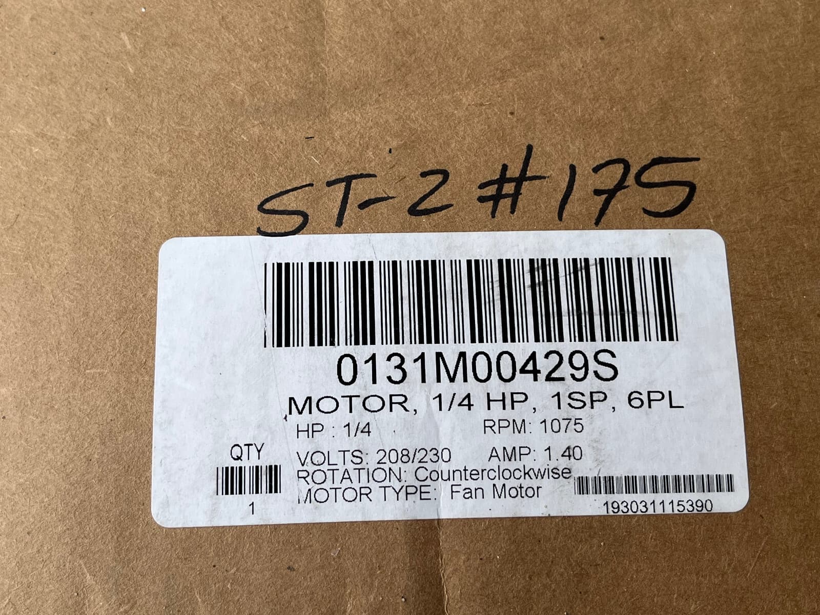 New OEM Fast Hvac Parts Motor Blower 1/3 HP 115V 60 Hz, 4-SPD 1012514 — thumbnail 5