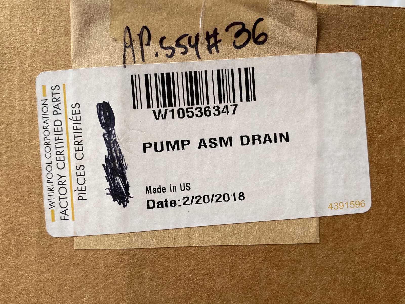 W10536347 Whirlpool OEM Washer Drain Pump Kit NEW Genuine — thumbnail 16