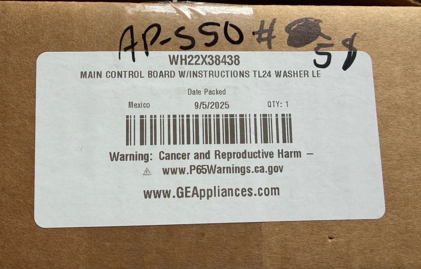 WH22X38438 OEM GE Washer Main Control Board New Genuine — thumbnail 4