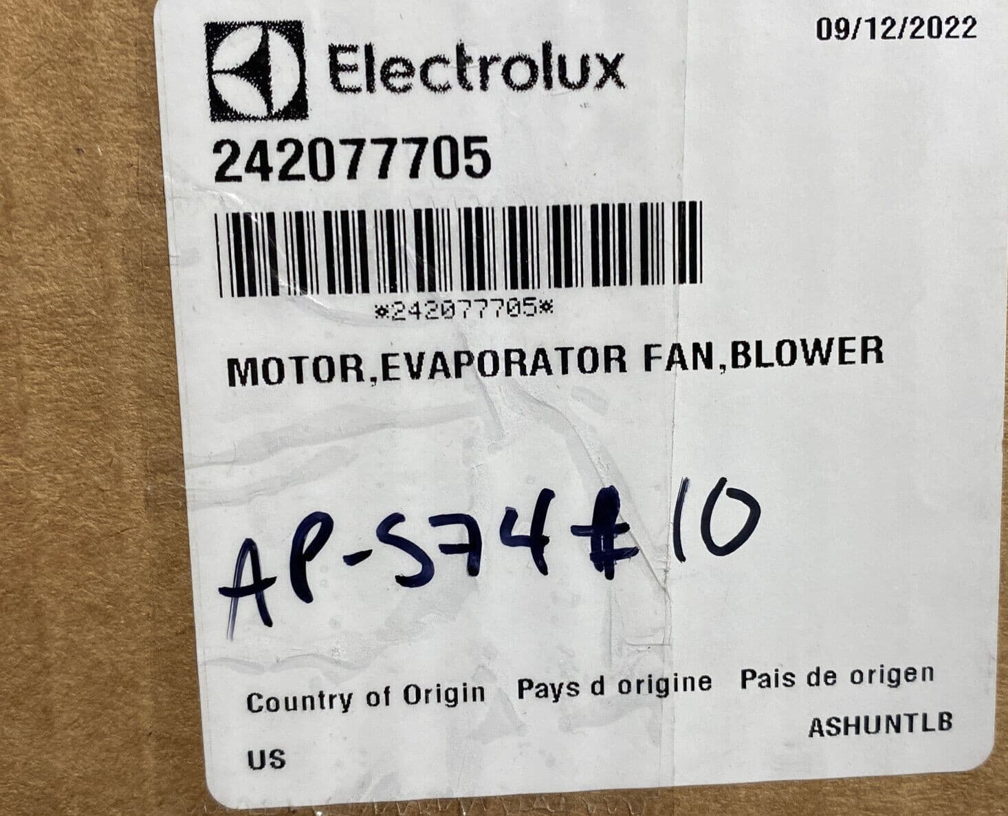 NEW Genuine Frigidaire Refrigerator Evaporator Fan Motor 242077705 — thumbnail 8
