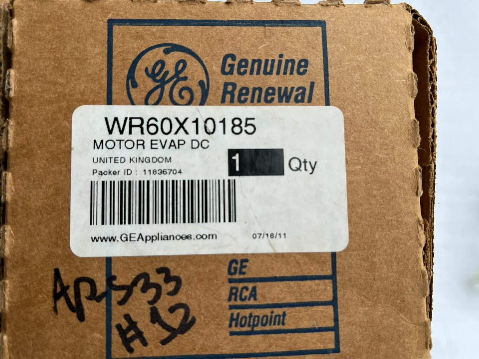New Genuine GE Refrigerator Evaporator Fan Motor WR60X10185 — thumbnail 8