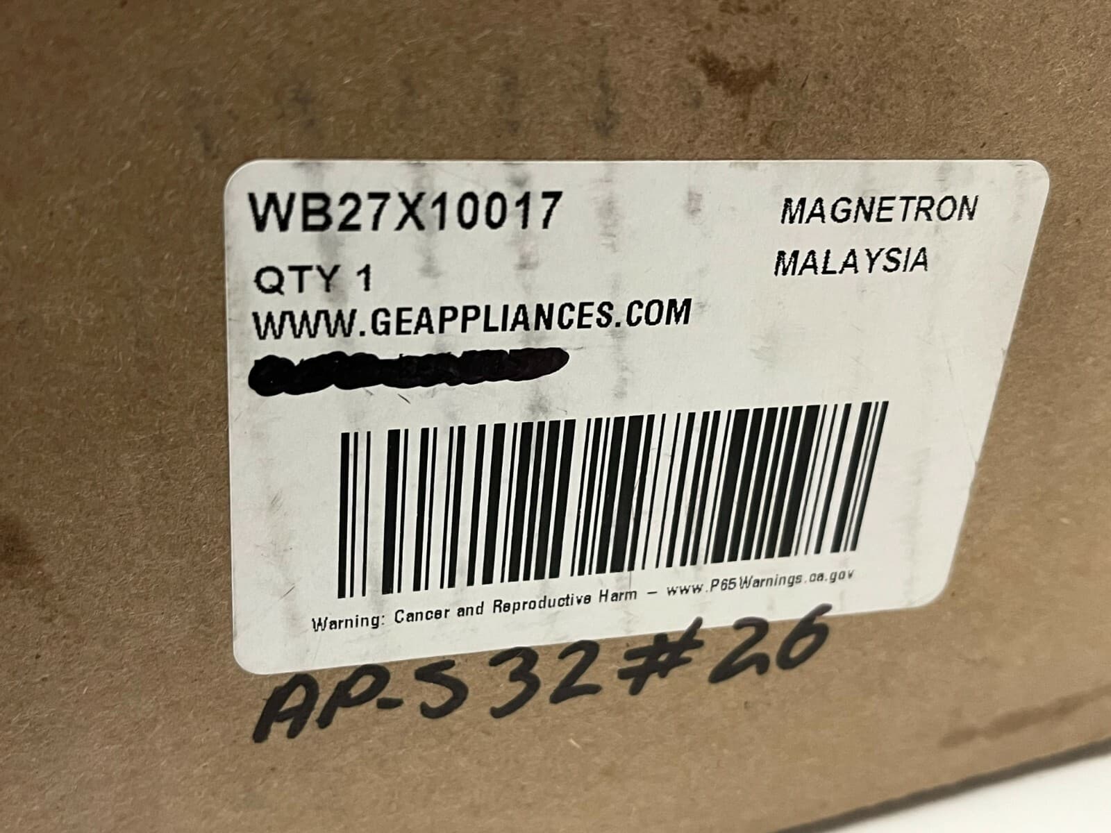 Genuine OEM GE Magnetron WB27X10017 — thumbnail 6