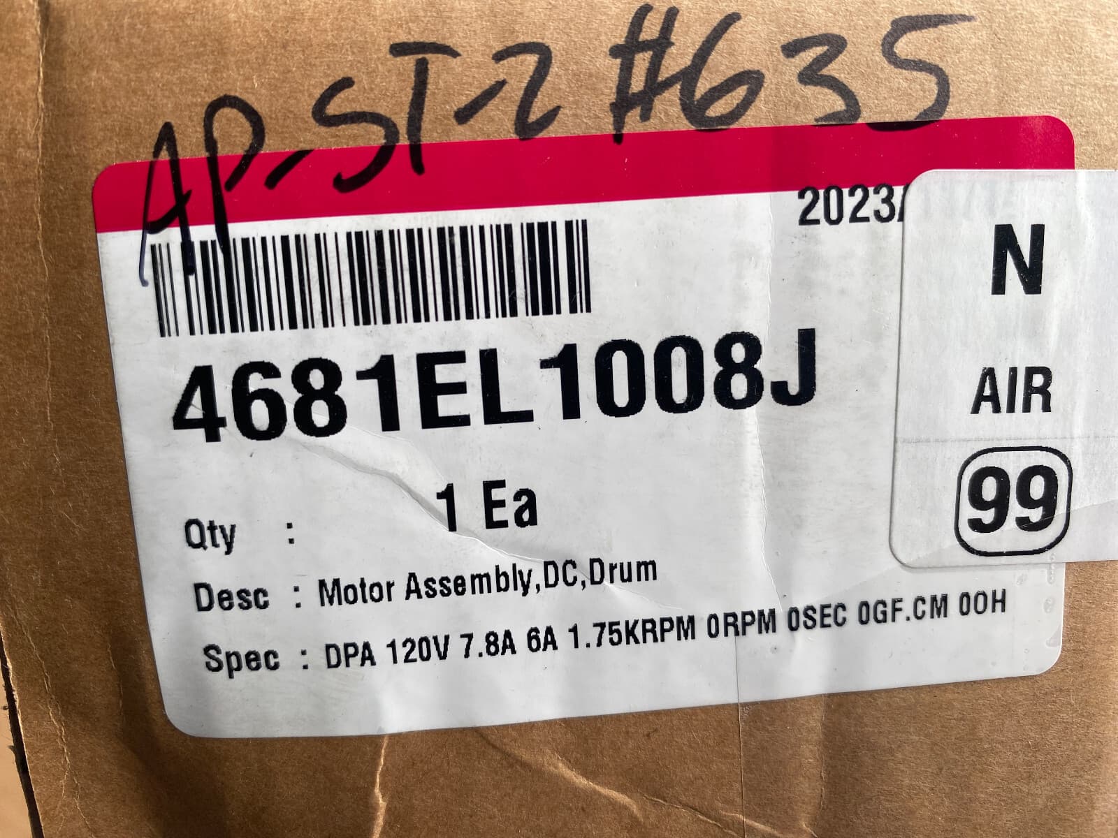 New Genuine OEM LG Dryer  DC Drum Motor Assembly 4681EL1008J — thumbnail 4