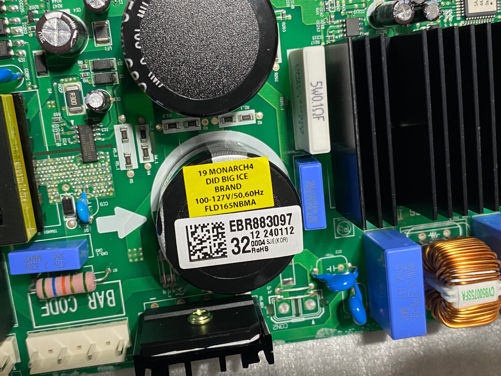 New Genuine OEM LG Refrigerator PCB Power Control Board Assembly EBR88309732 — thumbnail 2