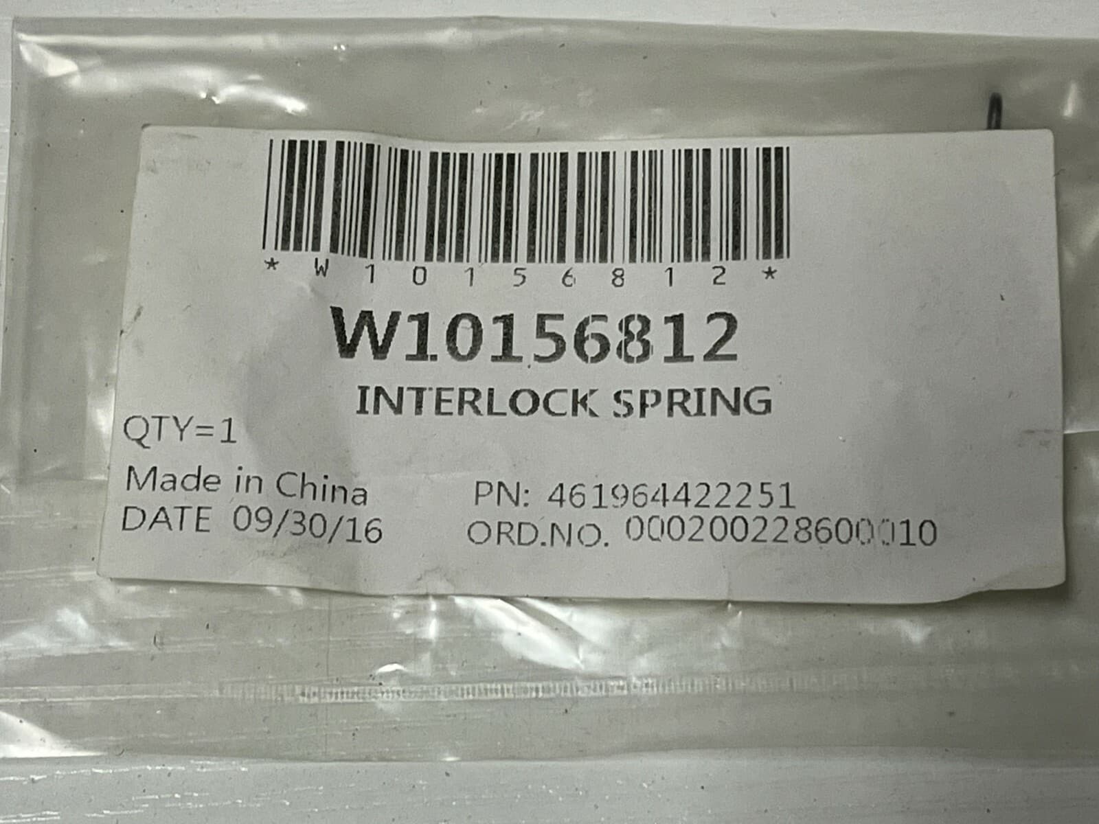 Genuine OEM Whirlpool Interlock Spring W10156812 — thumbnail 2