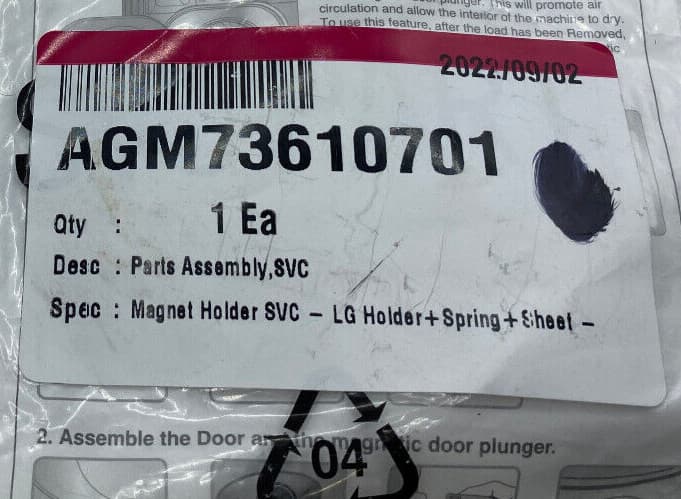 New Genuine OEM LG Washer Magnet Holder Kit AGM73610701 — thumbnail 3