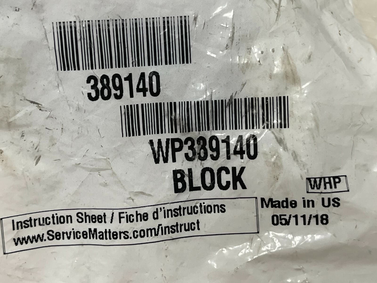 NEW Genuine OEM  Whirlpool Washer Drive Block 389140 — thumbnail 9