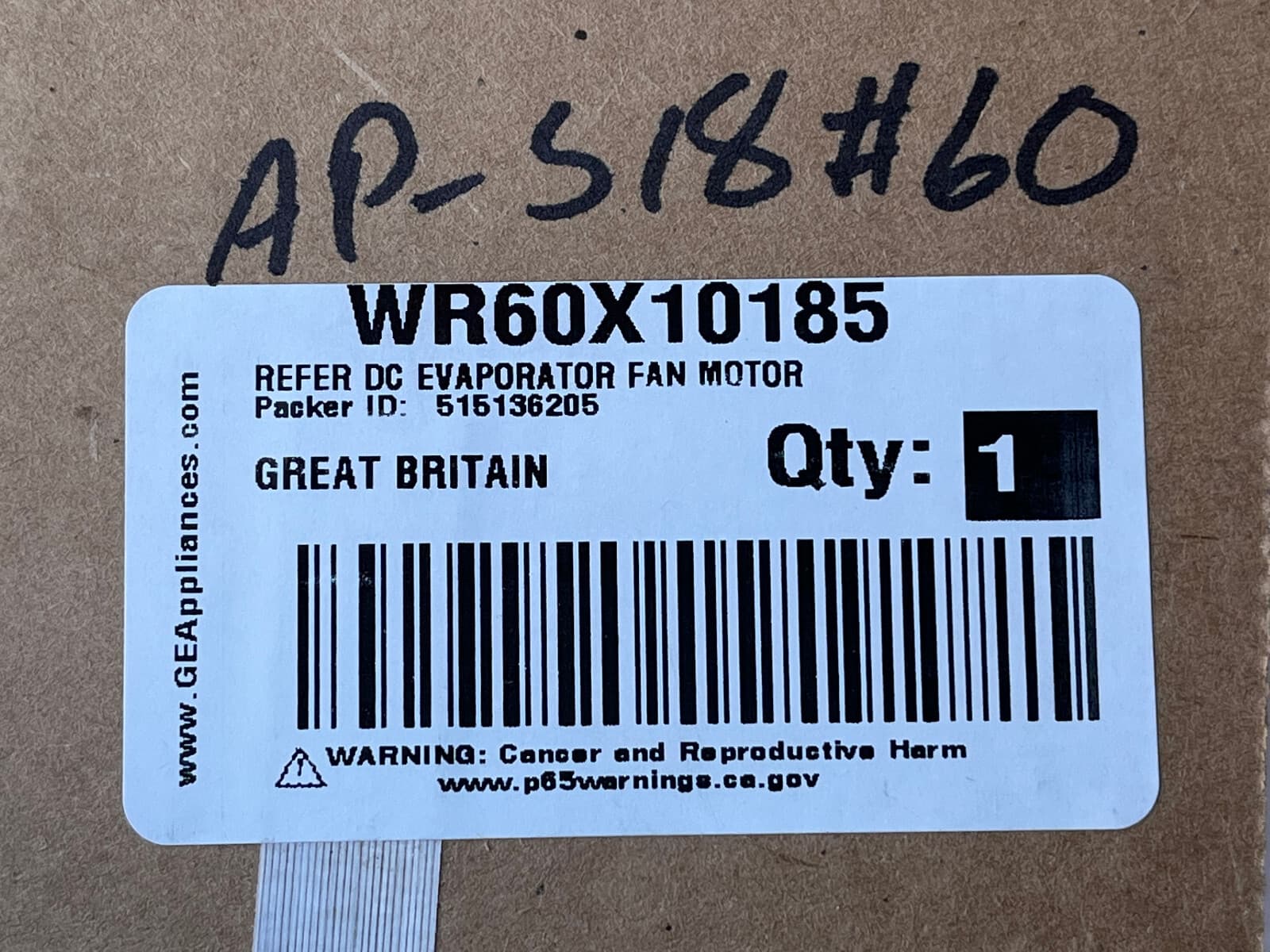 New Genuine GE Refrigerator Evaporator Fan Motor WR60X10185 — thumbnail 9