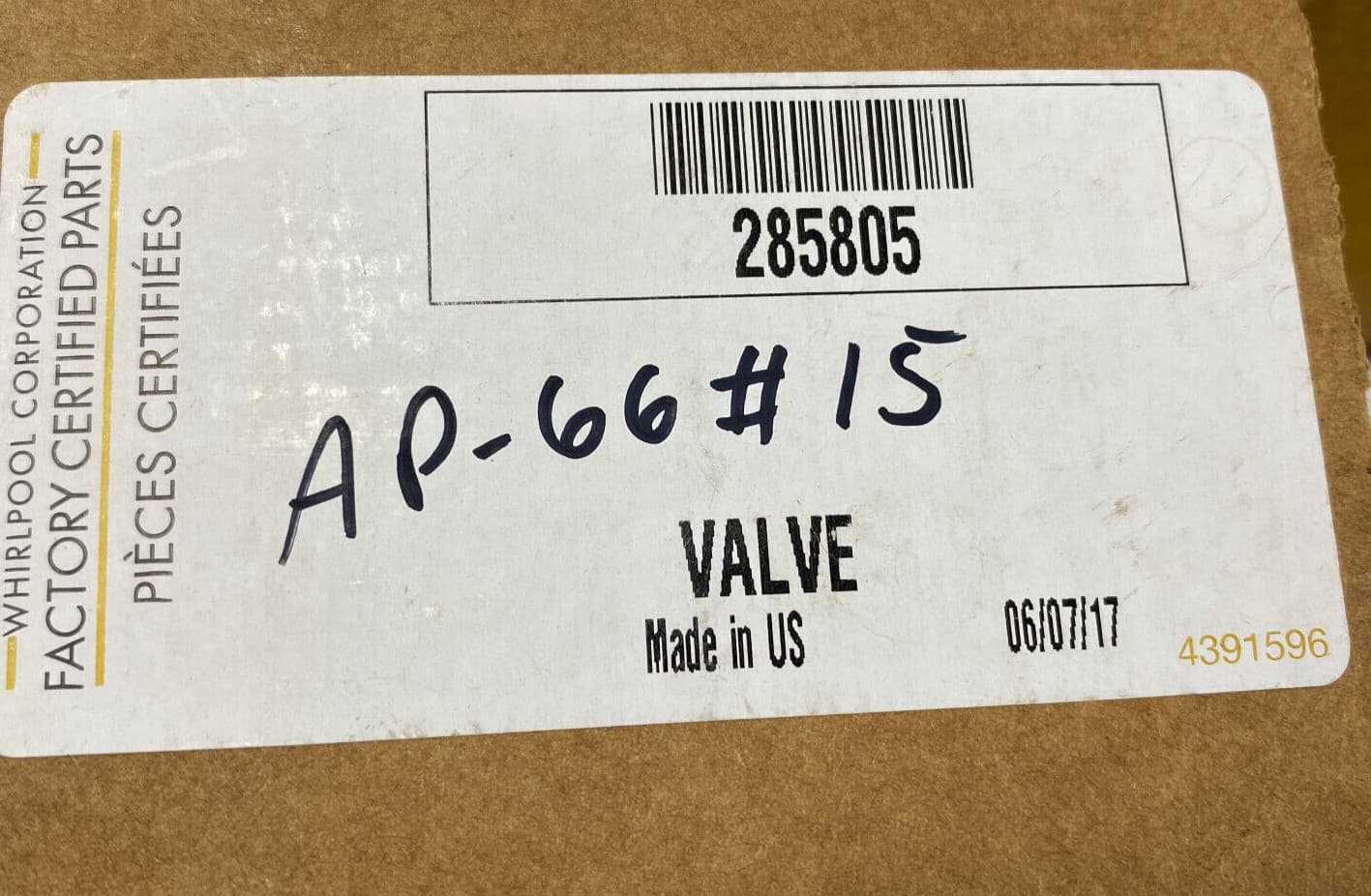 New Genuine  OEM Whirlpool Washer Water Inlet Valve 285805 — thumbnail 20