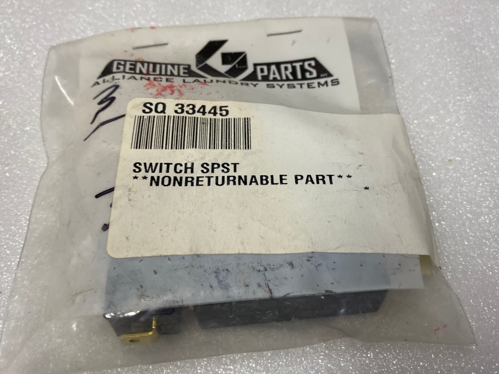 NEW Genuine OEM Speed Queen TL Washer Lid Switch Rear SQ-33445