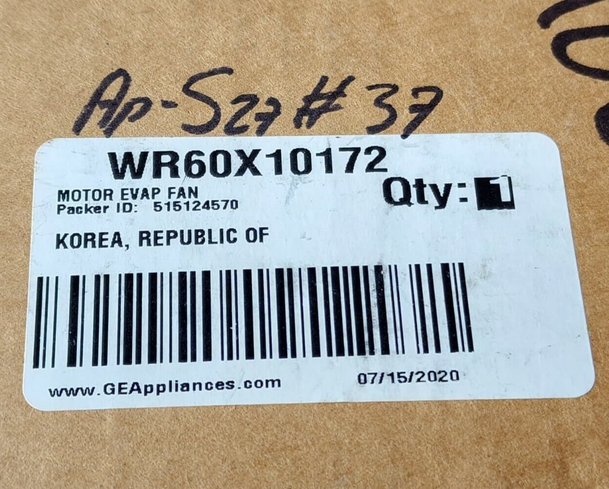 New Genuine GE Refrigerator Evaporator Fan Motor WR60X10172 — thumbnail 4