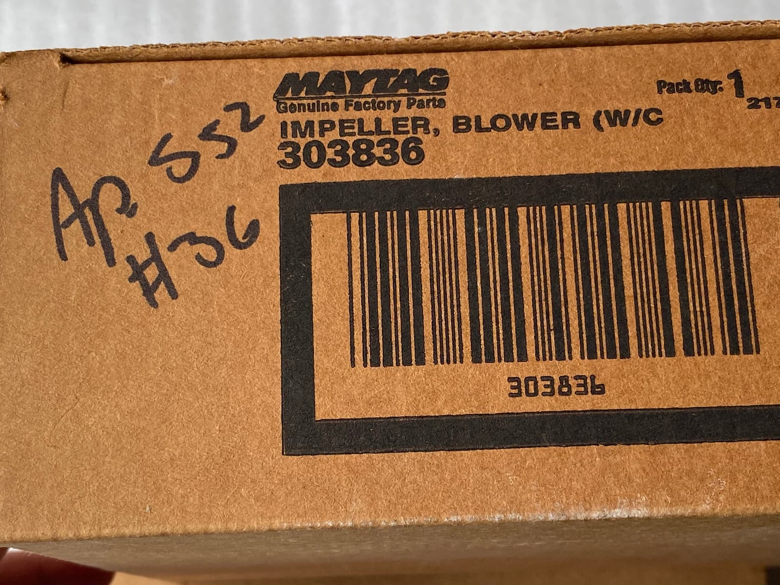 NEW  Genuine MAYTAG , Whirlpool Blower Wheel Assembly Y303836 (303836) — thumbnail 12