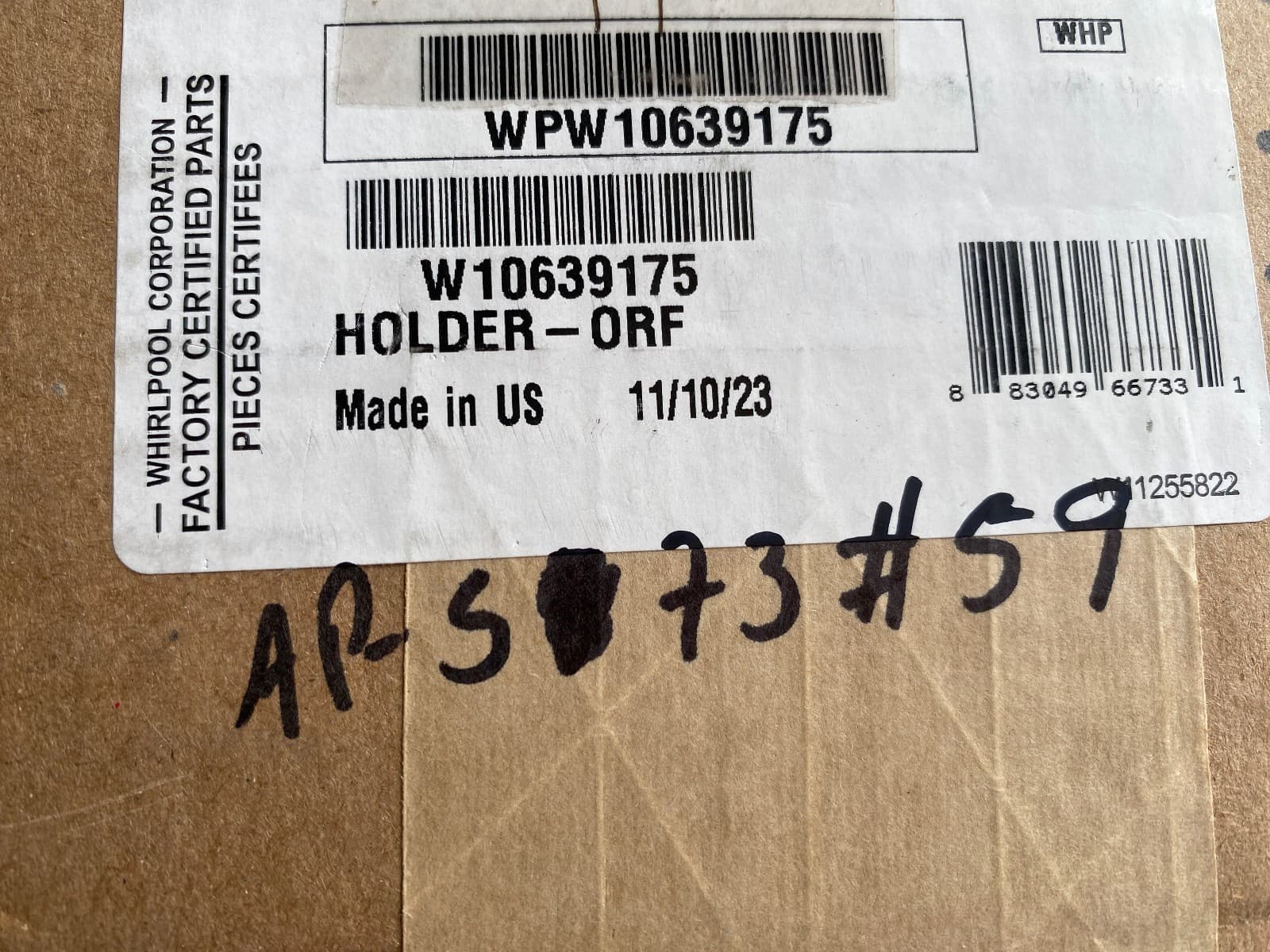 New Genuine OEM Whirlpool Gas Cooktop Surface Burner Orifice W10639175 — thumbnail 4