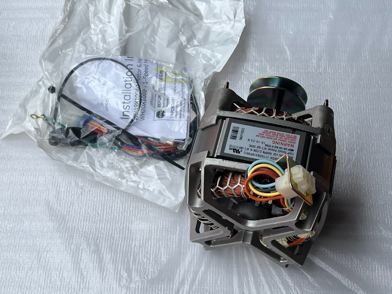 New Genuine GE Washer 1-Speed Motor Kit  WHDSR209DAWW WH49X10040 — thumbnail 4