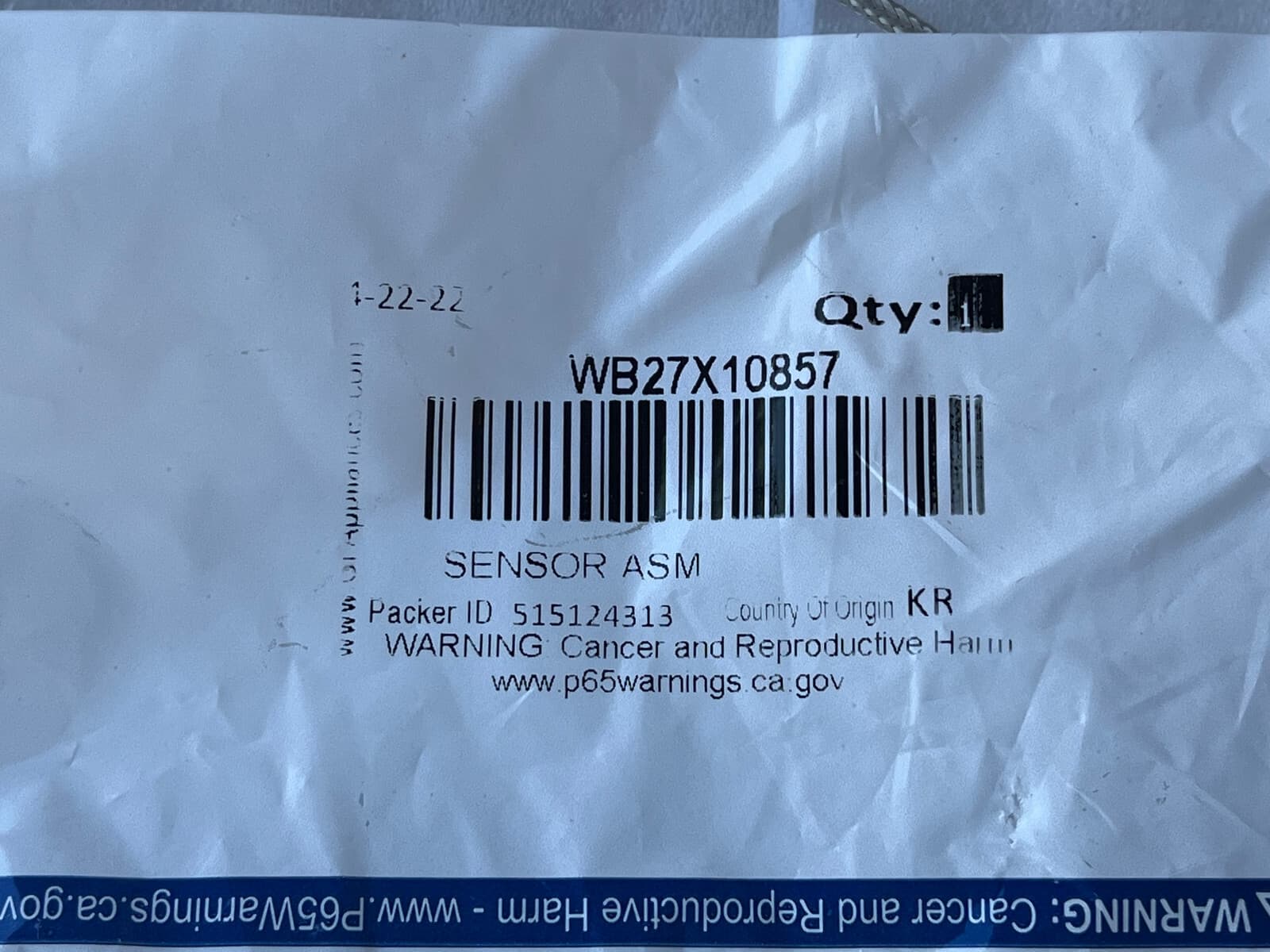 New Genuine GE Microwave Sensor Asm WB27X10857 — thumbnail 3