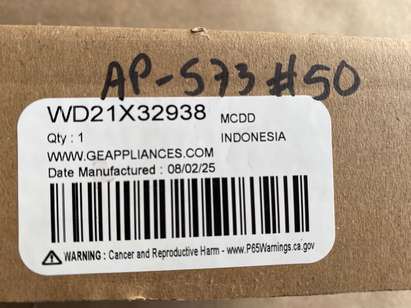 WD21X32938 OEM GE Dishwasher Main Control Board NEW Genuine — thumbnail 6