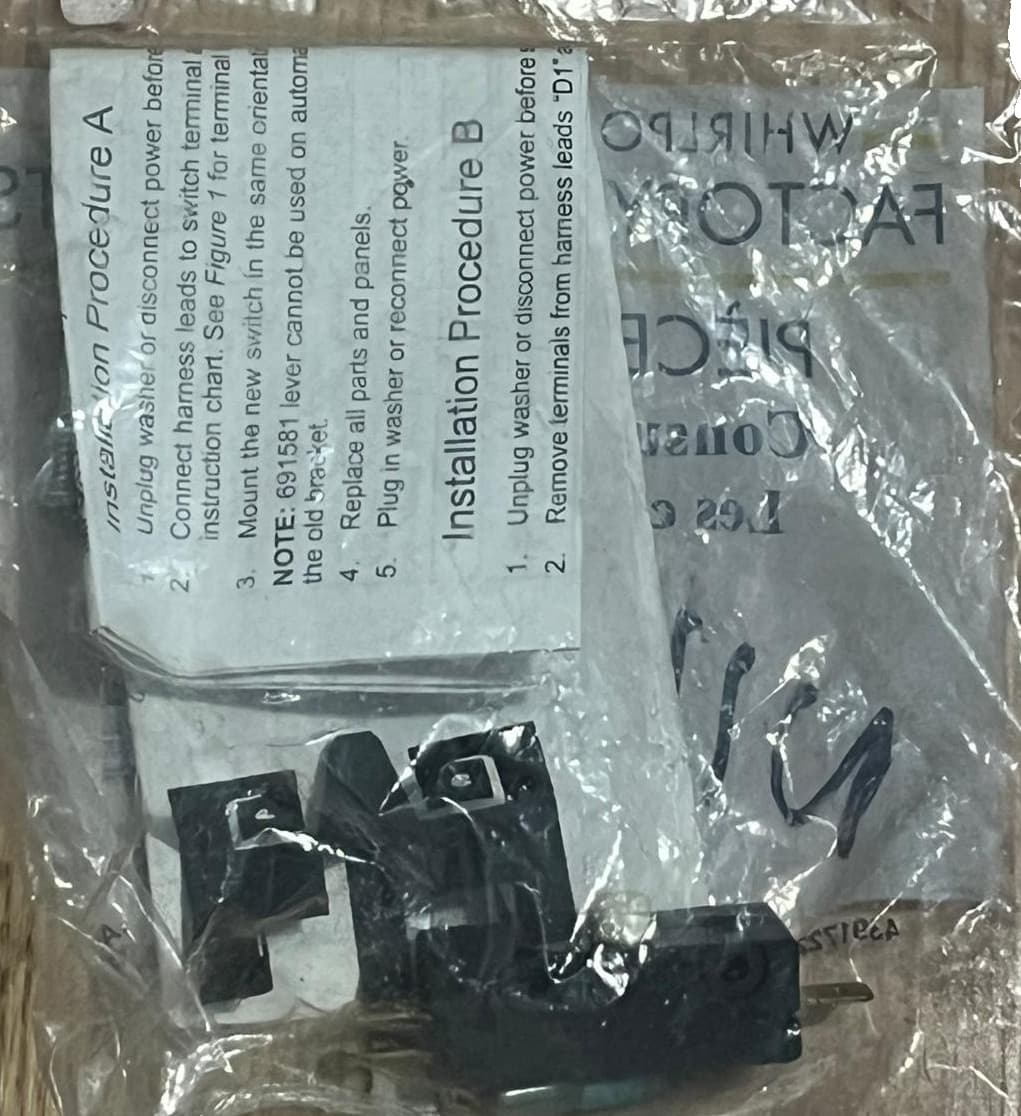 W10820036 279347 OEM Whirlpool Dryer Door Switch Kit  (Set of 2) NEW Genuine — thumbnail 2