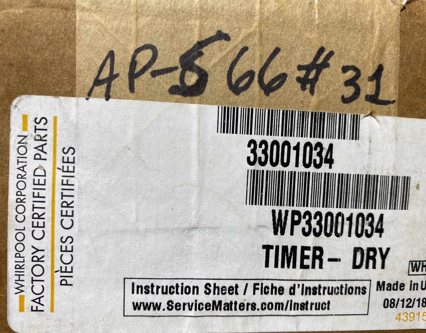Genuine Whirlpool Dryer Timer 33001034 WP33001034 — thumbnail 4