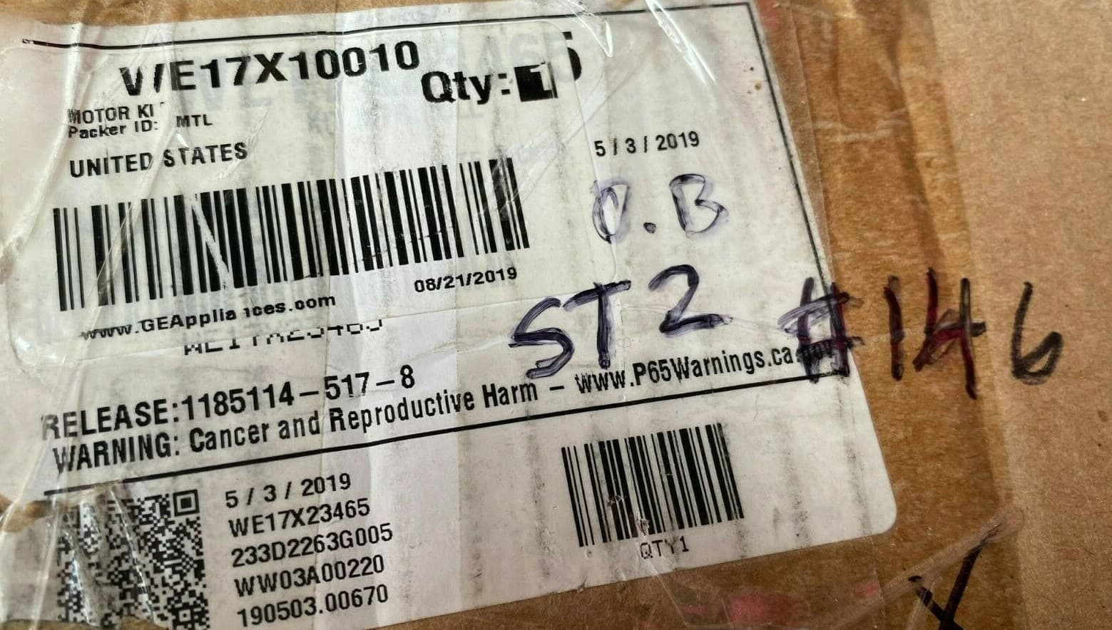 Genuine OEM GE Dryer Motor Kit DBXR453EV0WW  WE17X10010 — thumbnail 7
