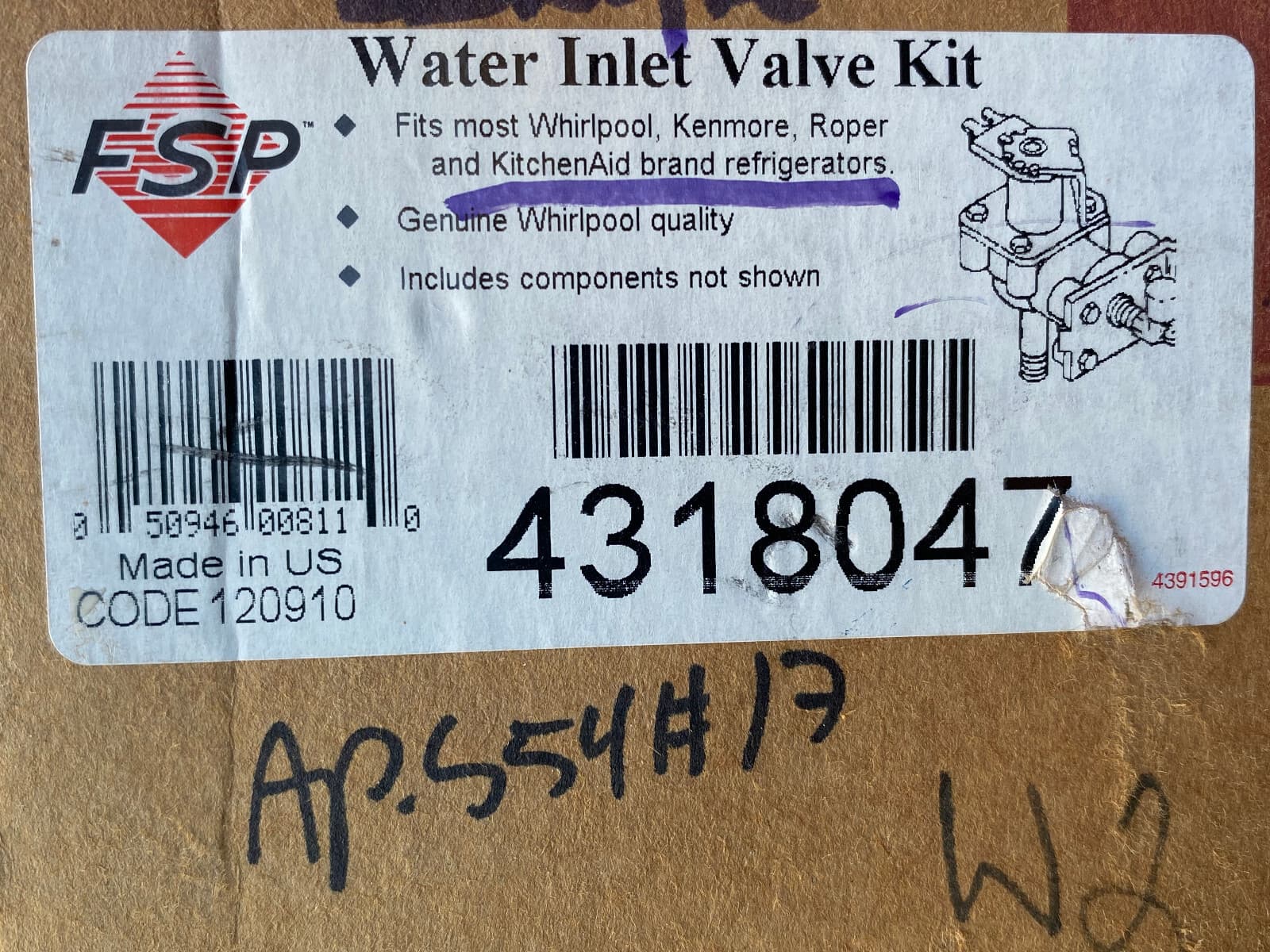NEW Genuine Whirlpool Refrigerator Water Inlet Valve 4318047 — thumbnail 13